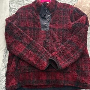 Eddie Bauer Burgundy and Pink Fleece Jacket